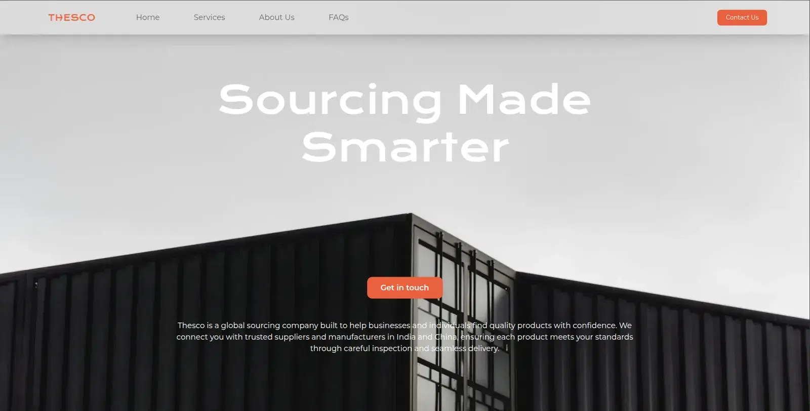 Thesco homepage hero: Sourcing Made Smarter